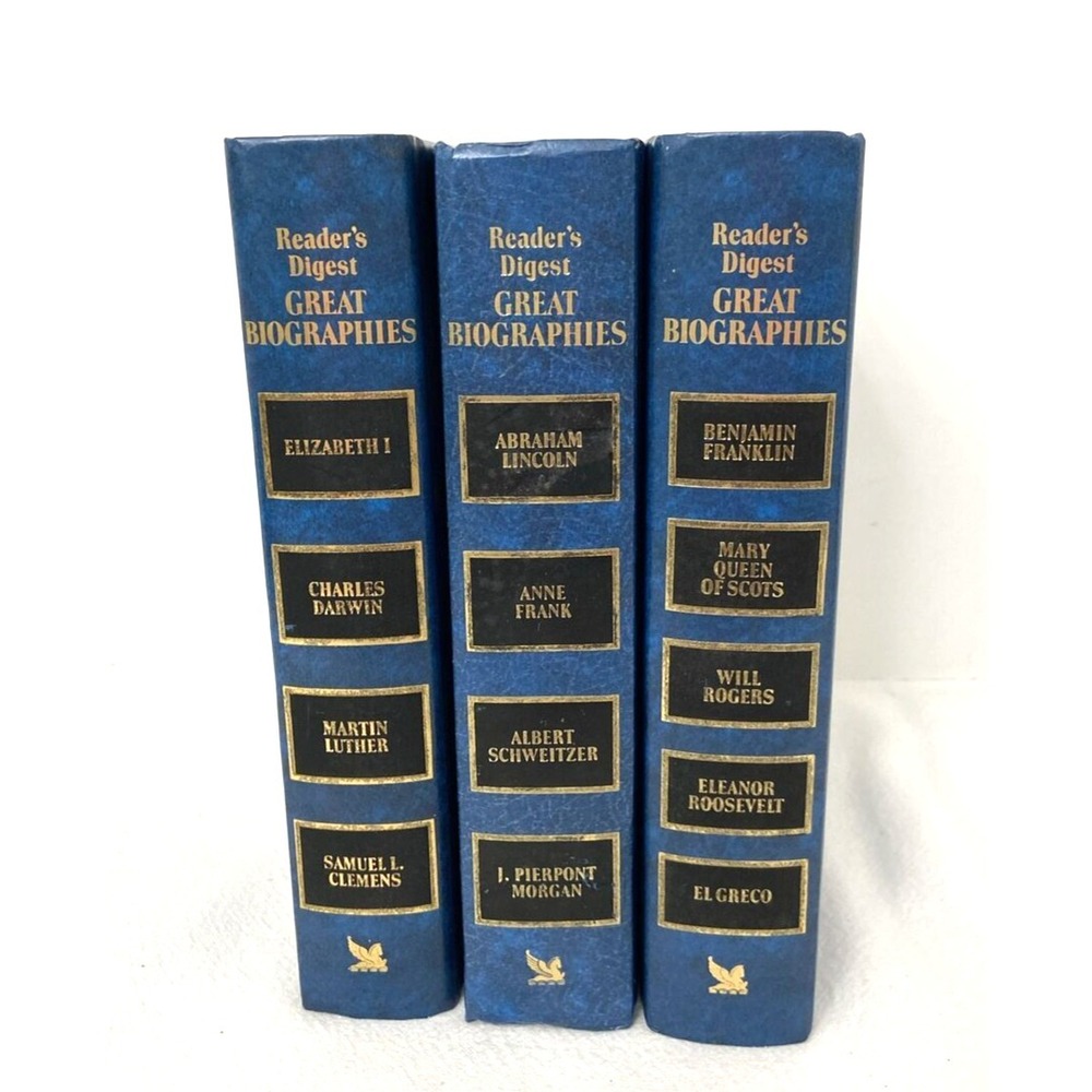 Vtg‎ Readers Digest Family Treasury Of Great Biographies Book Lot of 3
